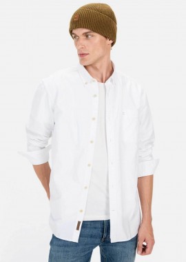 CAMEL ACTIVE - Camel Active ανδρικό πουκάμισο oxford button down με τσέπη και κεντημένο monogram Regular Fit - C261NOS-409101-9S01N Λευκό