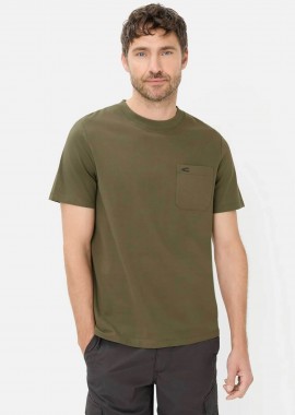CAMEL ACTIVE - Camel Active ανδρικό T-shirt με τσέπη και κεντημένο monogram Regular Fit - C261-409700-7T28 Λαδί
