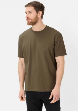 Camel Active ανδρικό T-shirt με κεντημένο monogram Relaxed Fit - C261-409700-7T30 Λαδί