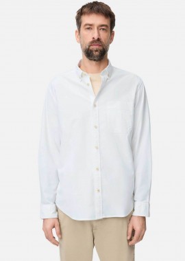 Camel Active ανδρικό πουκάμισο oxford button down με τσέπη και κεντημένο monogram Regular Fit - C261NOS-409105-9S05 Λευκό