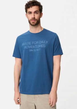 Camel Active ανδρικό T-shirt με lettering Regular Fit - C261-409700-7T54 Μπλε