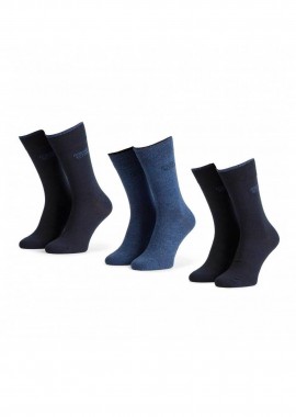 Camel Active σετ ανδρικές μακριές κάλτσες σε συσκευασία δώρου (3 ζευγάρια) - CA261NOS-6590X Μπλε Σκούρο