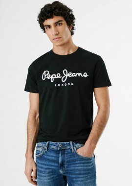 PEPE JEANS - Pepe Jeans ανδρικό T-shirt μονόχρωμο με logo print