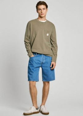 PEPE JEANS - Pepe Jeans ανδρική denim βερμούδα Loose Fit - PM801176ND3 Denim Blue
