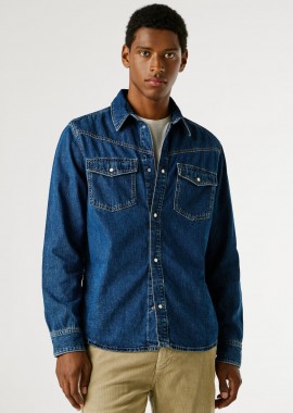 PEPE JEANS - Pepe Jeans ανδρικό denim πουκάμισο με τσέπες στο στήθος Regular Fit