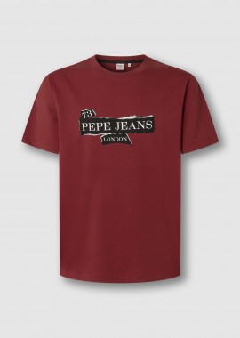 PEPE JEANS - Pepe Jeans ανδρικό T-shirt μονόχρωμο με logo print
