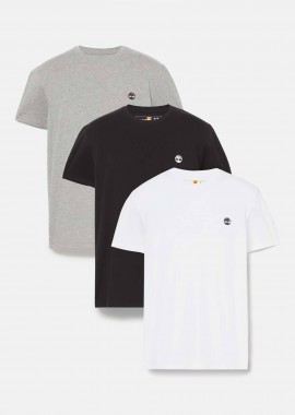 TIMBERLAND - Timberland σετ ανδρικά T-shirts μονόχρωμα με contrast logo print (3 τεμάχια) - TB0A6GH19591 Πολύχρωμο