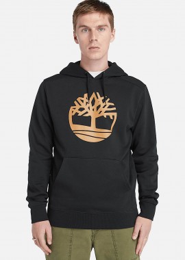 TIMBERLAND - Timberland ανδρική μπλούζα φούτερ με κουκούλα και logo print - TB0A2BJHP561 Μαύρο
