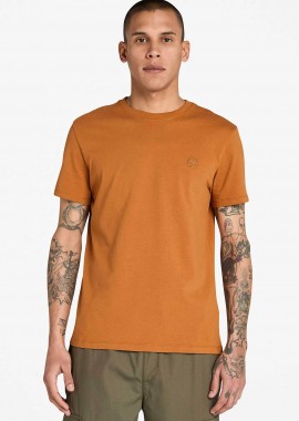 Timberland ανδρικό T-shirt μονόχρωμο με κεντημένο λογότυπο Slim Fit 
