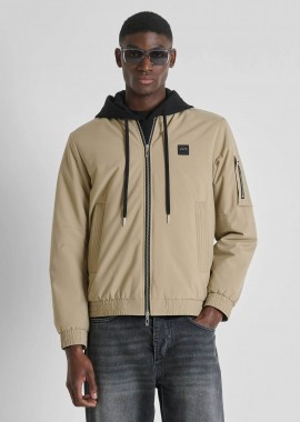 Antony Morato ανδρικό bomber jacket με logo patch Regular Fit - CO00972600309 Μπεζ