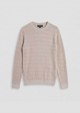 Antony Morato ανδρικό πουλόβερ με σχέδιο στην πλέξη Regular Fit - SW01578YA100071 Μπεζ