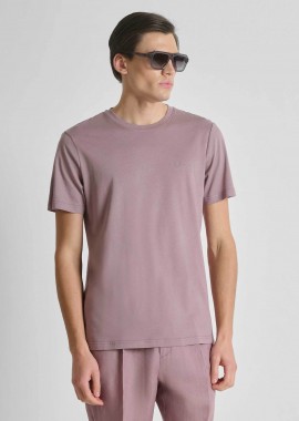 Antony Morato ανδρικό T-shirt μονόχρωμο με λογότυπο Regular Fit - KS02662FA100231 Σάπιο Μήλο