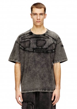 Diesel ανδρικό T-shirt με φθαρμένη όψη και λογότυπο Relaxed Fit 