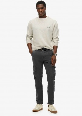 Superdry ανδρικό παντελόνι cargo με logo patch Regular Fit - M7011132A Ανθρακί