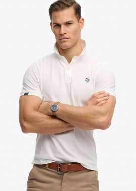 Superdry ανδρική μπλούζα πόλο πικέ με λογότυπο Relaxed Fit 