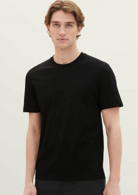 Tom Tailor σετ ανδρικά μονόχρωμα T-shirts Regular Fit (2 τεμάχια) - 1037741 Μαύρο