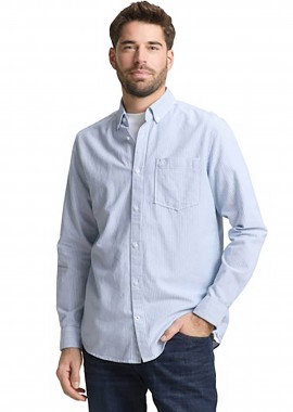 TOM TAILOR - Tom Tailor ανδρικό πουκάμισο button down με τσέπη και κεντημένο λογότυπο Regular Fit - 1042640 Σιελ