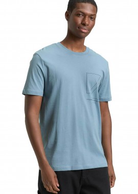 Tom Tailor ανδρικό T-shirt με print Basic Fit - 1043491 Μπλε Pale