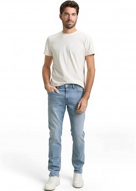 TOM TAILOR - Tom Tailor ανδρικό τζιν παντελόνι πεντάτσεπο Slim Fit - 1048363 Denim Blue Ανοιχτό