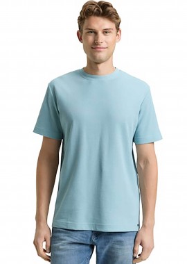 TOM TAILOR - Tom Tailor ανδρικό T-shirt με waffle pattern Regular Fit - 1048599 Γαλάζιο