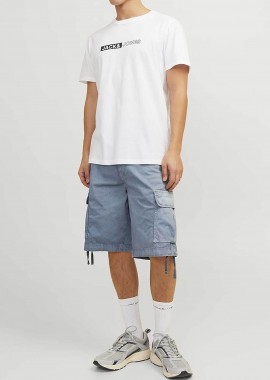 JACK & JONES ανδρική cargo βερμούδα Loose Fit - 12253122 Μπλε Ανοιχτό