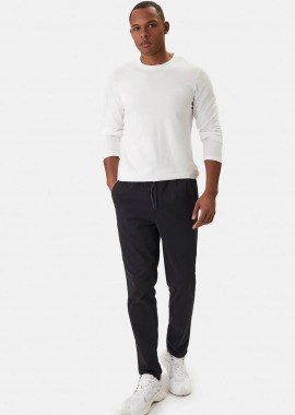 JACK & JONES - JACK & JONES ανδρικό παντελόνι με ελαστική μέση Regular Fit - 12288472 Σκούρο Μπλε