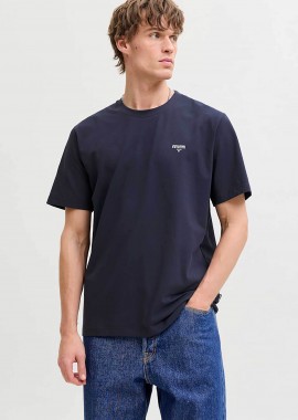 JACK & JONES ανδρικό T-shirt με λογότυπο Regular Fit - 12292383 Μπλε Σκούρο