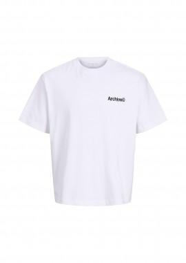 JACK & JONES - JACK & JONES ανδρικό T-shirt με print στο πίσω μέρος Relaxed Fit - 12292951 Λευκό