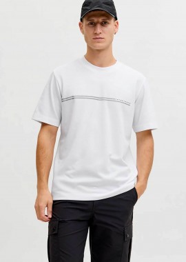 JACK & JONES - JACK & JONES ανδρικό T-shirt με λογότυπο Regular Fit - 12289936 Λευκό