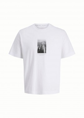 JACK & JONES - JACK & JONES ανδρικό T-shirt με photo print Regular Fit - 12289870 Λευκό