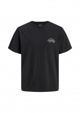 JACK & JONES - JACK & JONES ανδρικό T-shirt με λογότυπο Regular Fit - 12290859 Μαύρο