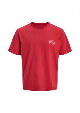 JACK & JONES - JACK & JONES ανδρικό T-shirt με λογότυπο Regular Fit - 12290859 Κόκκινο