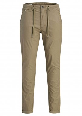 JACK & JONES ανδρικό παντελόνι chino με ελαστική μέση Slim Fit - 12293491 Μπεζ