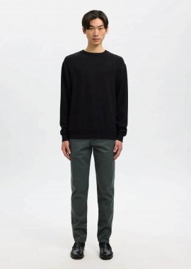 SELECTED - Selected ανδρικό παντελόνι chino μονόχρωμο Slim Fit - 16087663 Πετρόλ