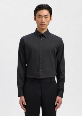 Selected ανδρικό πουκάμισο Slim Fit - 16092939 Μαύρο