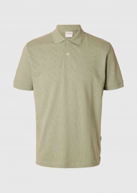 SELECTED - Selected ανδρική μπλούζα πόλο μονόχρωμη Regular Fit - 16096767 Πράσινο Μέντας