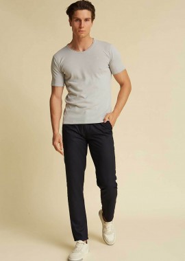 DORS ανδρικό παντελόνι chino μονόχρωμο - 2038012.C02 Μπλε Σκούρο