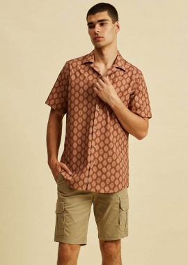 DORS ανδρικό πουκάμισο με all-over print Regular Fit - 1038034.C01 Μπορντό