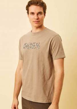 DORS ανδρικό T-shirt με graphic logo Regular Fit - 1140026.C04 Μπεζ