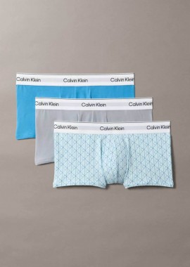 Calvin Klein σετ ανδρικά εσώρουχα trunk με λογότυπο (3 τεμάχια) - LV00NB4389 Γαλάζιο