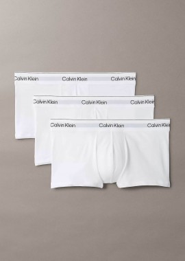 Calvin Klein σετ ανδρικά εσώρουχα trunk με λογότυπο (3 τεμάχια) - LV00NB4389 Λευκό