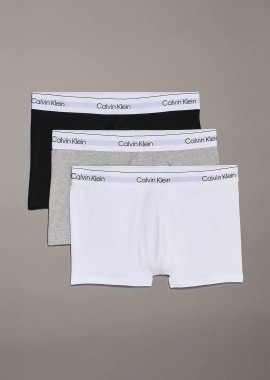 CALVIN KLEIN - Calvin Klein σετ ανδρικά εσώρουχα trunk με λογότυπο (3 τεμάχια) - LV00NB4392 Γκρι