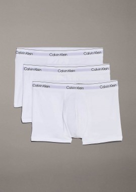 CALVIN KLEIN - Calvin Klein σετ ανδρικά εσώρουχα trunk με λογότυπο (3 τεμάχια) - LV00NB4392 Λευκό
