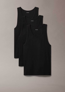 Calvin Klein σετ ανδρικά αμάνικα φανελάκια (3 τεμάχια) - LV00NB4184 Μαύρο