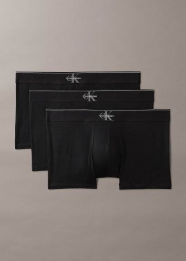 Calvin Klein σετ ανδρικά εσώρουχα trunk με monogram (3 τεμάχια) - LV00NB4472 Μαύρο