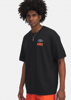 Under Armour ανδρικό T-shirt με logo print Loose Fit - 1390189 Μαύρο