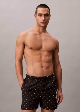Calvin Klein ανδρικό μαγιό σορτς medium με logo patch - LV00N61027 Μαύρο