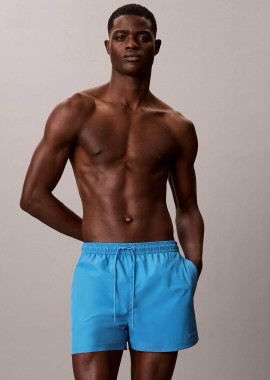 Calvin Klein ανδρικό μαγιό σορτς short με logo patch - LV00N61028 Γαλάζιο