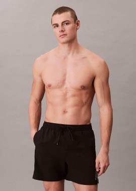 CALVIN KLEIN - Calvin Klein ανδρικό μαγιό σορτς medium με λογότυπο στο πλάι - LV00N61037 Μαύρο