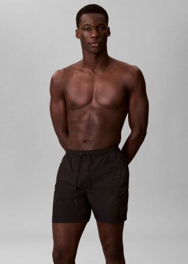 CALVIN KLEIN - Calvin Klein ανδρικό μαγιό σορτς medium με κεντημένο λογότυπο - LV00N61029 Μαύρο